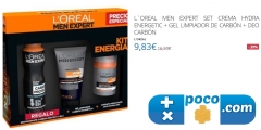 Loreal men expert crema anti-fatiga + gel limpiador carbn + desodorante carbn