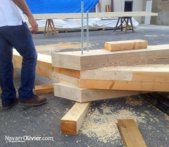 Mecanizado de madera laminada para cubierta de grandes luces