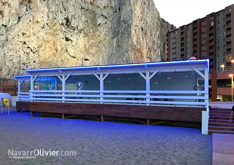 Construccin de beach club en Eastern Beach, Gibraltar