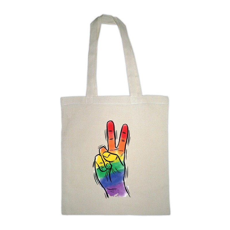 Bolsa de tela mano multicolor bandera gay