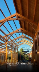 Cubierta para salon de fiestas fabricado en madera laminada estructural