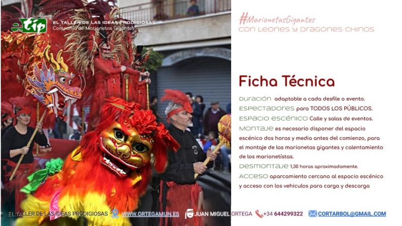 Espectculo con Marionetas Gigantes- Ficha Tcnica