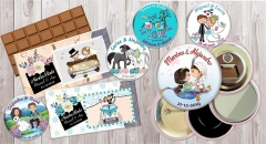 Tabletas de Chocolate, Chapas para celebraciones y Publicidad