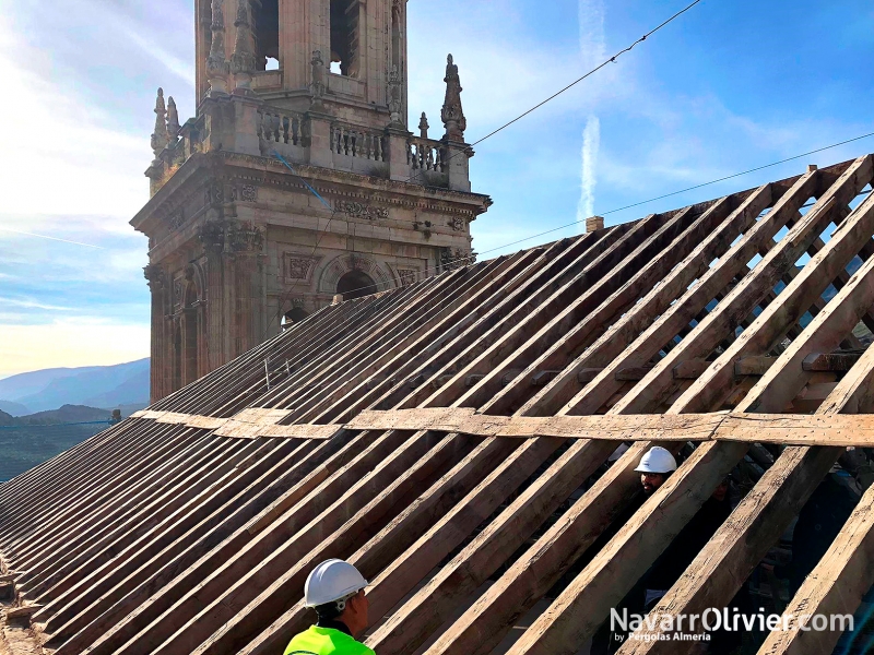 Reconstruccin de estructura de madera. Cubierta de la catedral de Jan