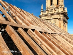 Fase de desmontaje de cubierta de la catedral de jan para su posterior restauracin