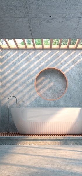 baño de cemento pulido - microcemento 