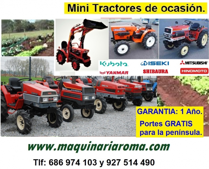 mini tractores de ocasion. kubota, iseki, mitsubishi