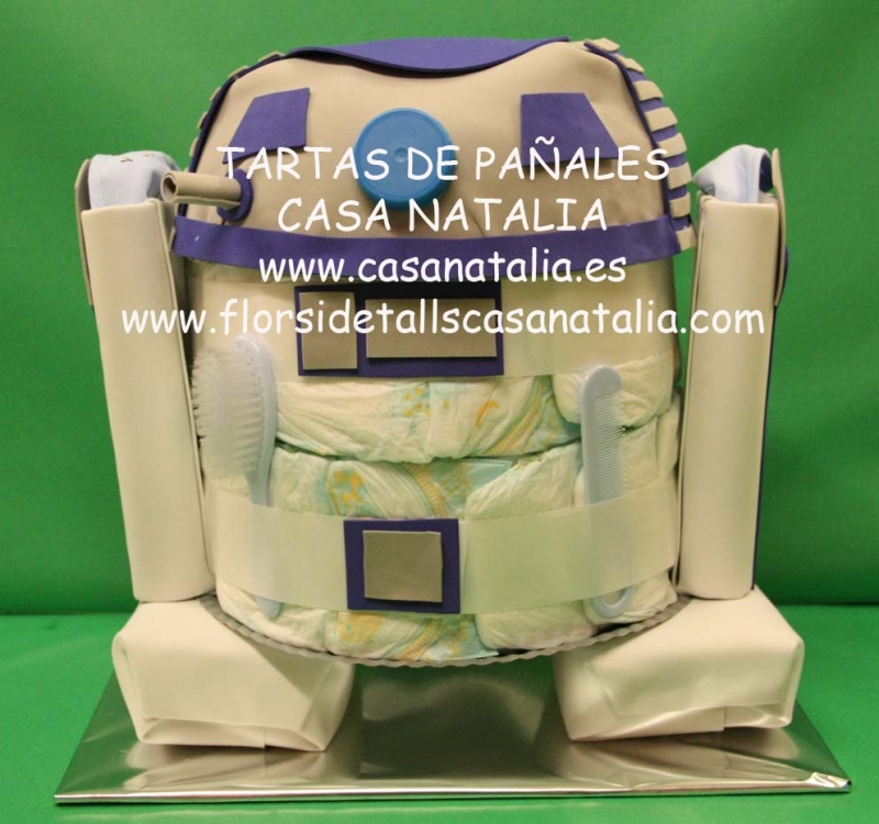 R2D2 de pañales Tartas de pañales Casa Natalia