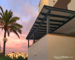 Pergola para balcon de vivienda de veraneo en puerto rey, vera, almeria