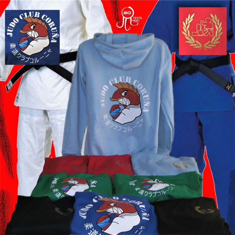 Sudaderas de Colores Judo Club Corua. www.botextilprint.es