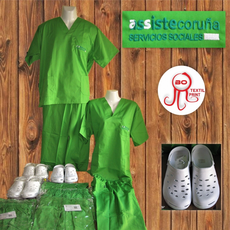 Uniformes sanitarios personalizados con bordado. www.botextilprint.es