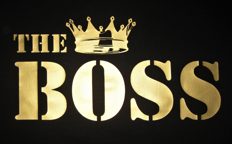 Diseo The Boss. www.botextilprint.es #diseo #botextilprint #serigrafia #bordado #rotulacion #subli