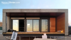 Casa moderna de madera con revestimiento exterior en fachada ventilada