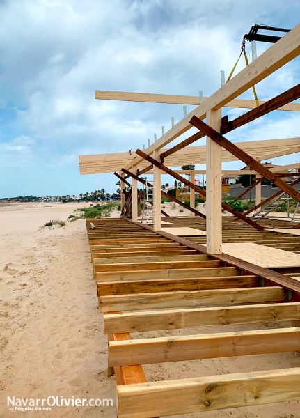 Construccin de chiringuito Los Esteros, Chiclana, Cdiz