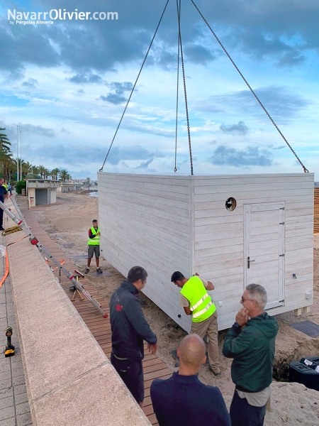 Instalacin de mdulo para chiringuito de playa