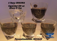 Bohemia vasos grabados coruna