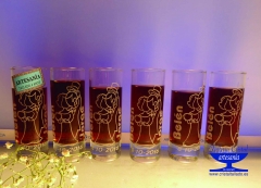 Bandeja de cristal grabada