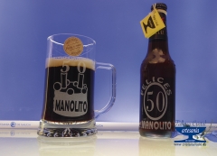 Cervezas coruna grabadas cristal