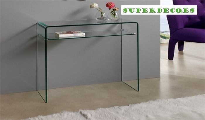 Consola CANADA cristal transparente 80x33 cm consola, recibidor, consola cristal