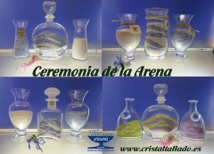 Botellas jarrones ceremonias de arenas