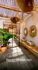 Decoracion y cubierta de zona de aseos en margarita beach club