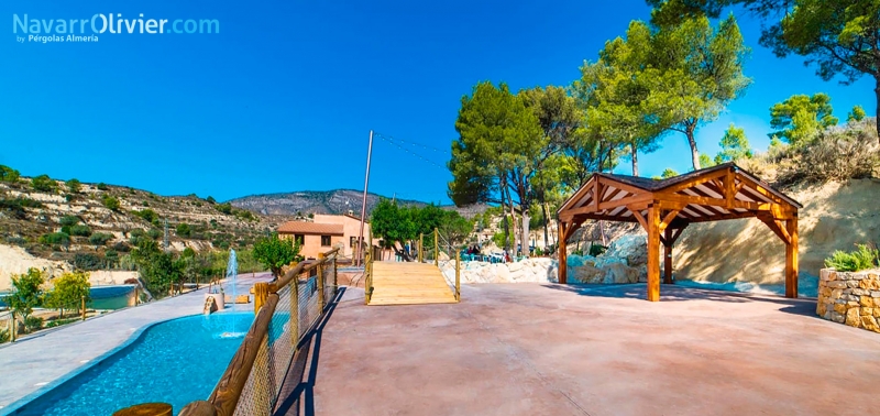 Estructura de madera para celebración de eventos en Foies de Baix, complejo rural turístico