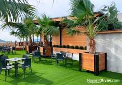 Restaurante de madera con terraza en los lobos, almeria