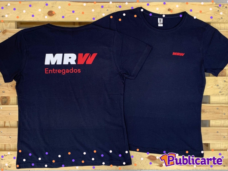 Camisetas para vestuario laboral - Estampadas a 2 colores para MRW. Vinilo de corte y Serigrafía