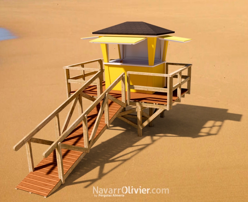 Torre de vigilancia Fuerteventura. Construcción modular para playas
