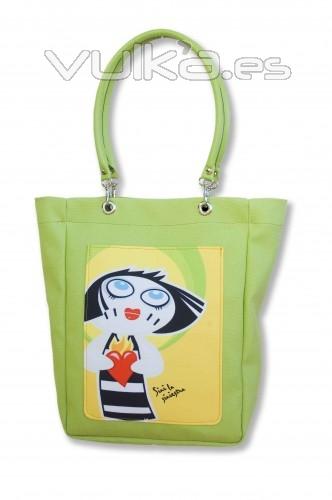 Bolso loneta piel Ahiss 2