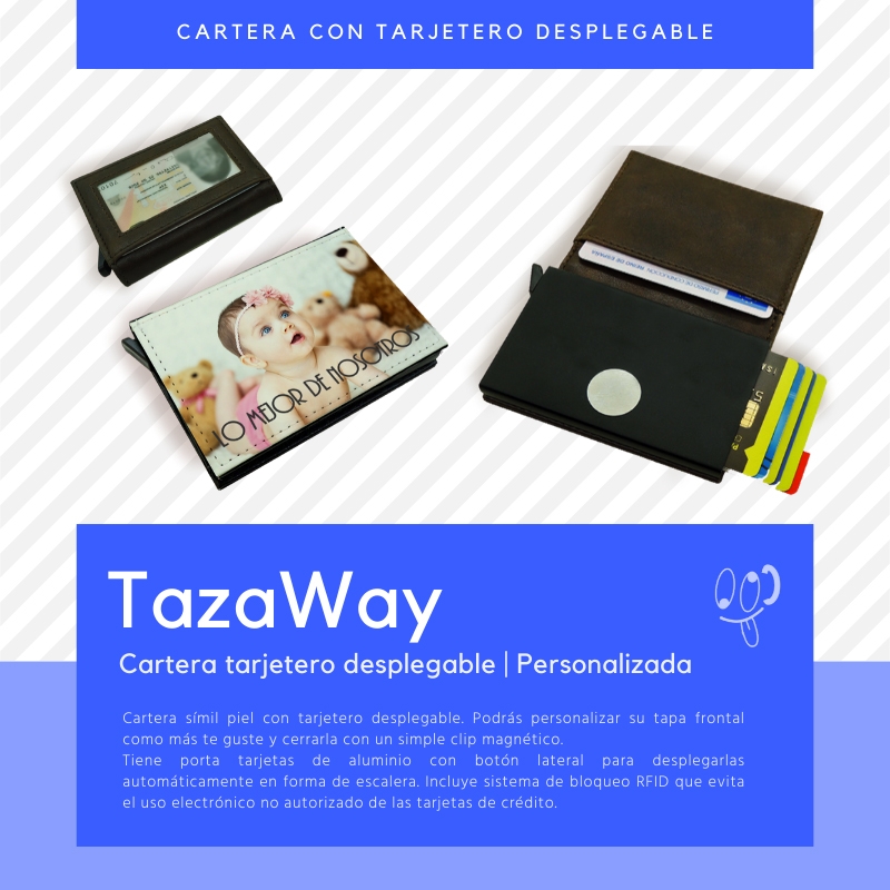 Cartera tarjetero desplegable personalizada | Ideal para regalar en el día del padre