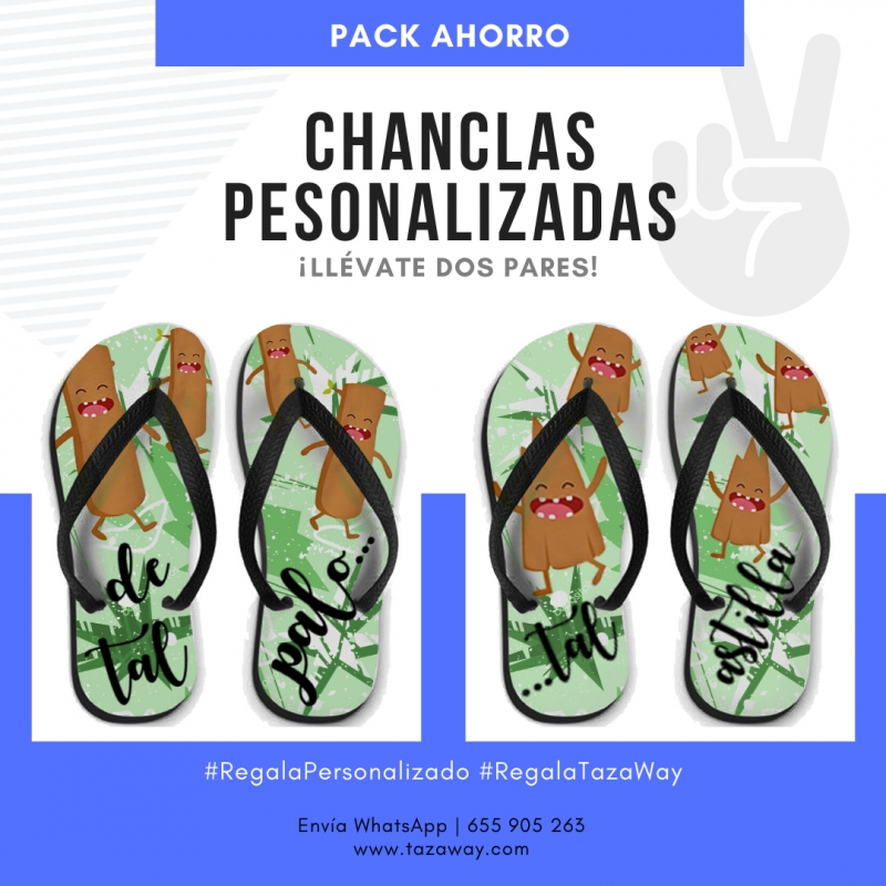 Pack de ahorro | Dos pares de chanclas personalizadas | Ideal para regalar en el da del padre