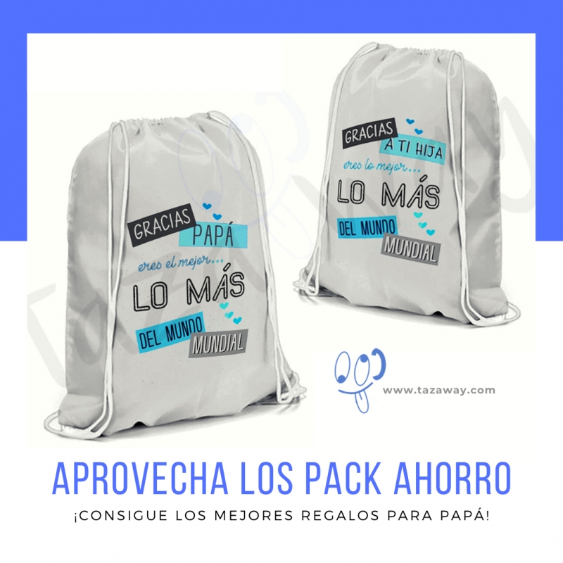 Pack ahorro Da del Padre| Dos mochilas de polister personalizadas