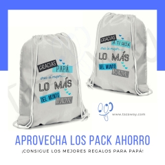Pack ahorro dia del padre| dos mochilas de poliester personalizadas