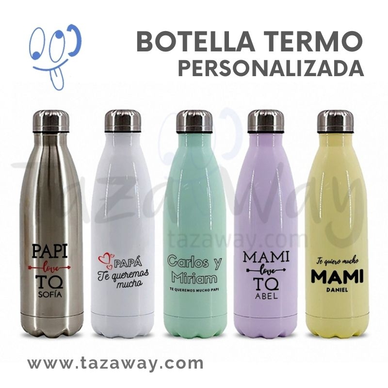 Botellas termo | Personalizadas | De acero inoxidable y 350 ml.