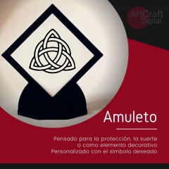 Amuleto para la proteccion, la suerte y elemento decorativo personalizado con el simbolo desea