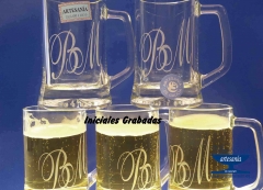 Jarras cerveza estrella galicia grabadas