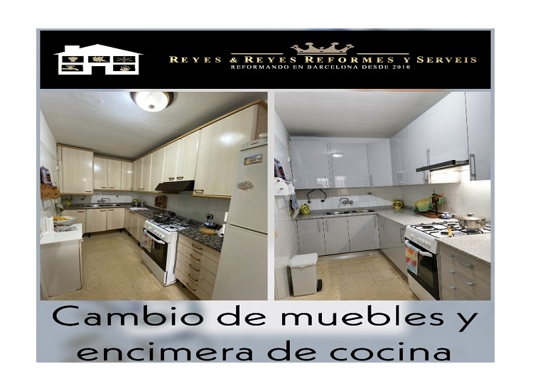 Cambio de muebles y encimera de cocina - Reformasreyes.es