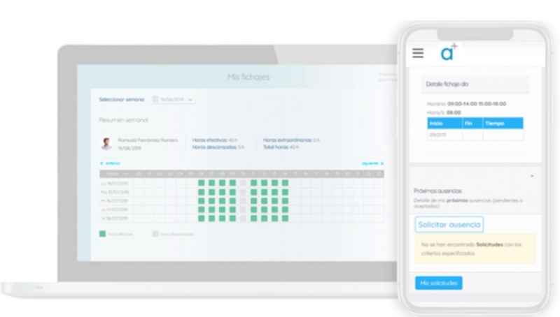 App para fichar. Sistema de control horario. Control de asistencia laboral