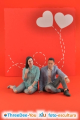 San valentin, dia de los enamorados - los dos en 3d - threedee-you foto-escultura 3d-u
