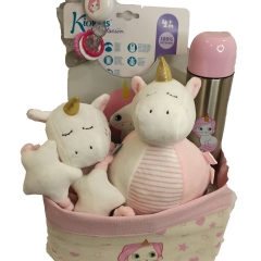 Cesta unicornio pack para regalo bebe