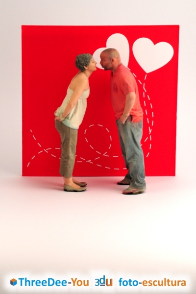 San Valentn, Da de los Enamorados - Los dos en 3d - ThreeDee-You Foto-Escultura 3d-u
