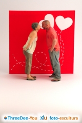 San valentn, da de los enamorados - los dos en 3d - threedee-you foto-escultura 3d-u