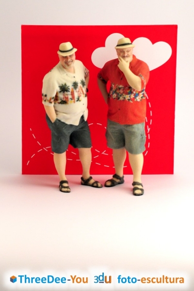 San Valentín, Día de los Enamorados - Los dos en 3d - ThreeDee-You Foto-Escultura 3d-u
