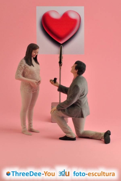 San Valentín, Día de los Enamorados - Los dos en 3d - ThreeDee-You Foto-Escultura 3d-u