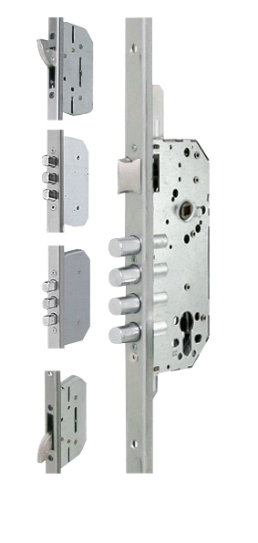 Cerradura 3 o 5 puntos de máxima seguridad con cajas independientes y sistemas antipalancas.