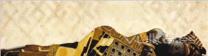 Africana tumbada 138 x 48 en lienzo de madera, alto brilo