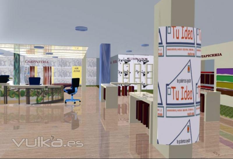 Infografia de interior de local comercial destinado a instalaciones comerciales 