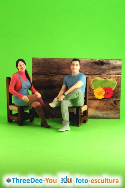 San Valentín - Los dos en 3d - Regalo personalizado - ThreeDee-You Foto-Escultura 3d-u