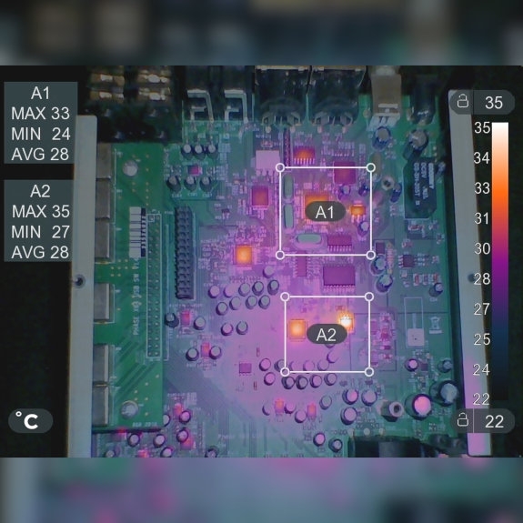 Análisis termográfico, del servicio de testeo de prototipos de Snatek.